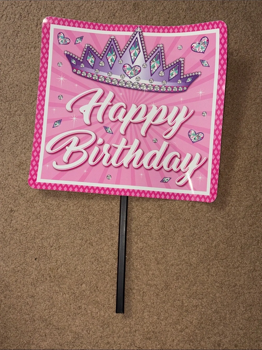 Pink Princess 'Happy Birthday' Yard Sign - Pink